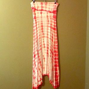 Cynthia Rowley tye dye pink &cream tube top dress
